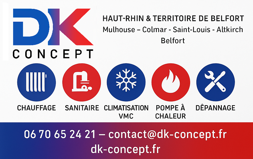 DK CONCEPT – Chauffage, Plomberie, VMC & Sanitaire à Mulhouse
